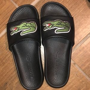 Lacoste Slides All black And Green